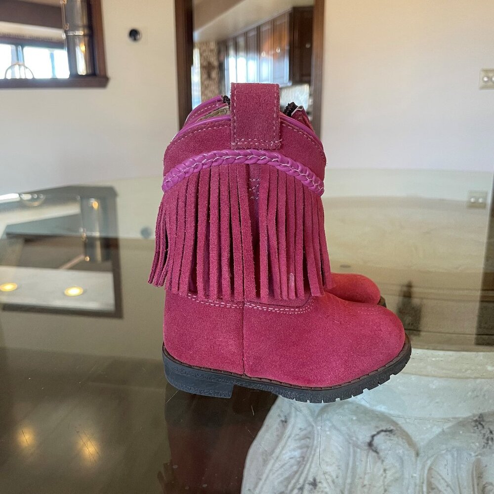 Kids Fringe Boots - Pink